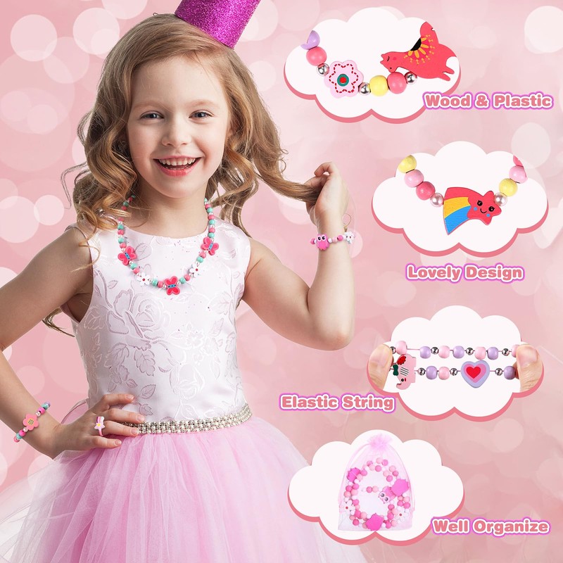 Naler 6 Kit Pulseras Collares y Anillos Conjunto de Cuentas