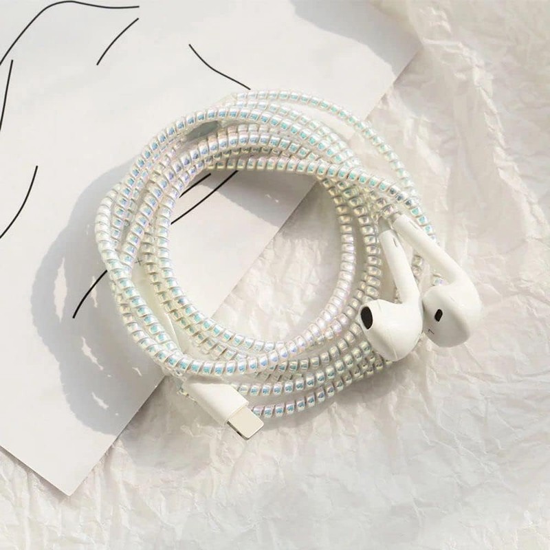 Spiral Cable Protector,Chargers Data Cable Protect Sleeve,Headphone Cable Saver for