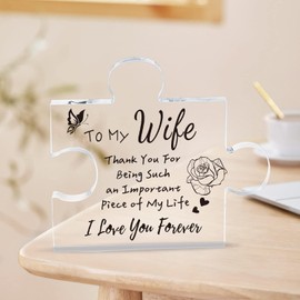 Yimofy Gifts for Wife Engraved Acrylic Puzzle Plaque Romantic Wife Gifts from Husband, Anniversary Birthday Valentines Day for Wife