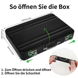Hpbaggy Money Case as Money Gift, Voucher Packaging, Mini Briefcase, Aluminium with Snap Closure, Creative Gifts Suitable for Children and Friends, 100 x 65 x 17 mm (Black)