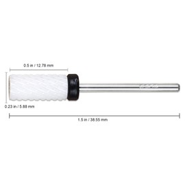 PANA Professional 3/32" Shank Size - Flat Top Small Barrel White Ceramic Bit - Extra Coarse Grit - Nail Drill Bit for Dremel Machine