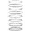8Pcs Chain Bracelet Stainless Steel Curb Width Rope Figaro Cuban