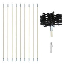 Copgge 12 Feet Chimney Cleaning Brush and Rods Stove Pipe Cleaning Kit Chimney Flue Pipe Brush Flexible Fireplace Vent Brush Chimney Sweep Stove Cleaning Tool
