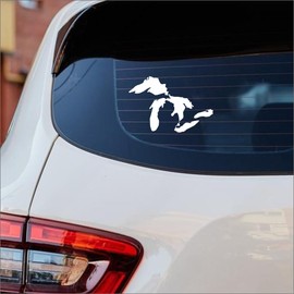 AS Great Lakes of Michigan Premium Weatherproof Vinyl Car Decal | 8x5.5 Inches Bumper Sticker for Vehicles, Trucks, SUVs & Windows | Durable Outdoor Sticker