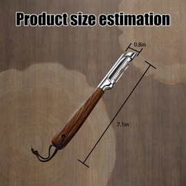 I Shaped Vegetable Peeler, Rosewood Handle Stainless Steel Potato Peeler, Premium Fruit & Veggie Peelers for Kitchen, Rotary Blade Apple Peeler, Ergonomic Non-Slip Design