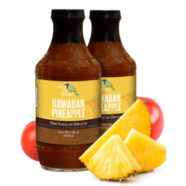 Green Jay Gourmet BBQ Sauce - Hawaiian Pineapple - All-Natural Barbecue Sauce with Apples, Gourmet Spices, Tomato Paste & More - Gourmet Barbecue Spread for Meats, Veggies & Other Foods - 2 x 19 Ounces