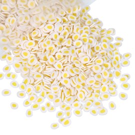 PATIKIL Polymer Clay Slices, 100g Poached Egg Slice Fruit Art Slices Food Polymer Clay for DIY Nail Decor, Crafts Making, DIY Filler Accessories, Yellow White