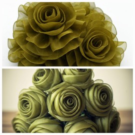 Olive Green Organza Ribbon. 12mm for Gifts Wrap Sew Party, Decorations Events Dress Wedding Christmas Crafts, Bows DIY, 46 Meters / 50 Yards Rolls