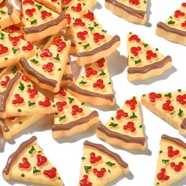 LiQunSweet 50 Pcs Imitation Food Triangle Pizza Flatback Nohole Beads Charms for DIY Craft Decoration