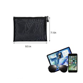 KyltoSynth Mesh Pouch, Zipper Small Nylon Travel, Mini Zipper Pouch, Mesh Makeup Bag for Daily, Purse Organizer Insert, to Keep Small Ltems, Home Organizing (1, Black, 7.1 x 9.5 inch)