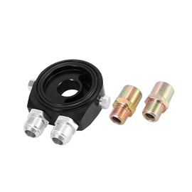 VekAuto Car Oil Filter Cooler Sandwich Plate Adapter Kit Black 1/8NPT Auto Accessories