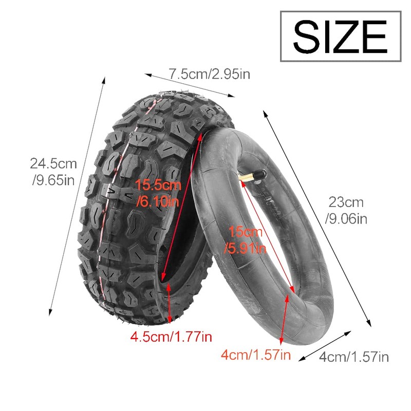 Off Road Scooter Tires, 10x3 inch Pneumatic Tire for Zero