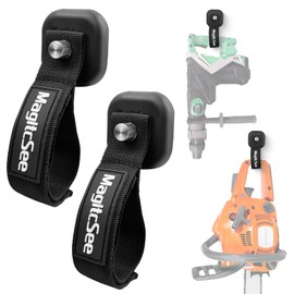2 Pack Heavy Duty Magnetic Hook Straps for Extension Cords, Powerful Cruise Garage Storage Hook Ties for Hanging Cables, Garden Hoses Ropes, Workshop Tool Box Magnet Organize Hangers for Tools