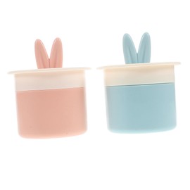 Baluue Facial Cleansing Tool Bunny Ears 2pcs Skincare Foaming Dispenser Cleansing Foam Applicator for Home Travel