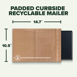 Scotch Curbside Recyclable Padded Mailers, 10-Pack, 10.5 x 14.75 in, Similar Impact Protection to Traditional Bubble mailers