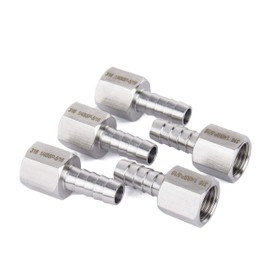LTWFITTING Stainless Steel 316 BSP Fitting Coupler/Adapter 1/4-Inch Female BSPP x 5/16-Inch(8mm) Hose Barb Fuel Gas (Pack of 5)