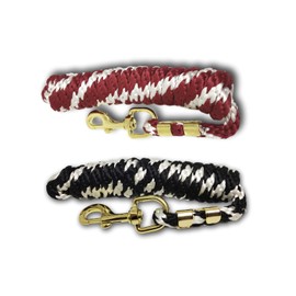 Lead Rope for Horse – Tie Rope in Various Stylish Designs, Lead Rope, Pony, Donkey, Goat (1 x Red + 1 x Black)