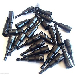 25pc LASER ETCHED SIZE ~ 1/2" ~ IMPACT MAGNETIC NUT SETTERS 2-9/16" LONG NUTSETTER DRIVER 1/4" HEX SHANK