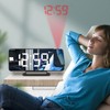 Projection Alarm Clock Mirror Screen USB Charging Snooze 180° Digital