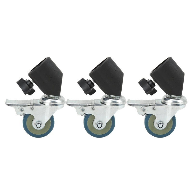 3pcs 22mm Swivel Caster Wheels Set with Brake for Photography
