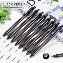 Pens Bulk, Black Pens, 60Pack Ballpoint Pens for Smooth Writing Pens No Smear, Black Ink Pens Medium Point 1.0mm, Retractable Pens, Click Pens, Ball Point Pens, Server Pens, School Office Supplies
