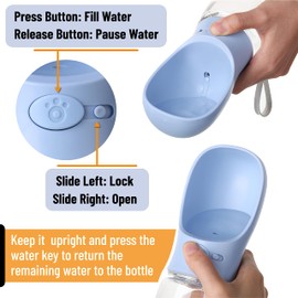 Mr. Pen Portable Dog Water Bottle - 19oz, Blue, Travel & Dispenser for Dogs, Not Dishwasher Safe