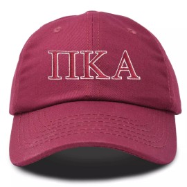DALIX Pi Kappa Alpha Greek Letters Ball Cap Embroidered Fraternity Hat in Maroon