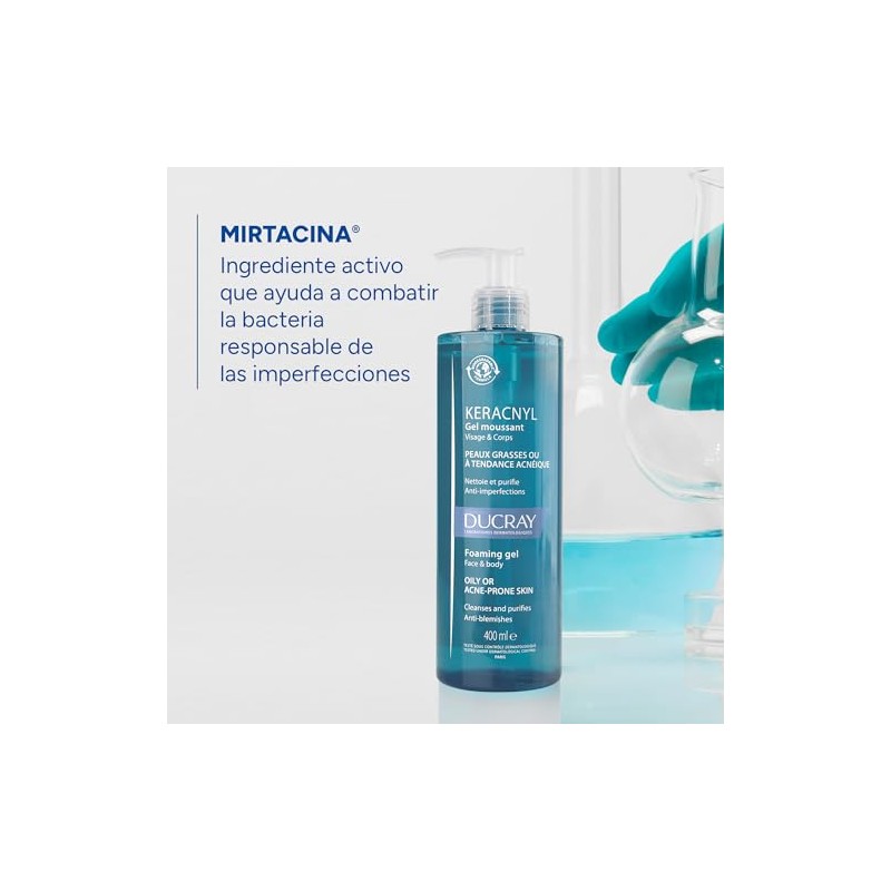 Ducray D-Keracnyl Gel Limpiador Anti-Acne, 400 ml