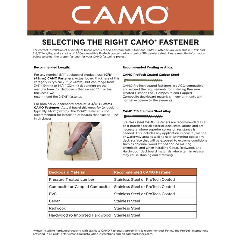 CAMO Edge Deck Screws 2-3/8" ProTech (700 ct)