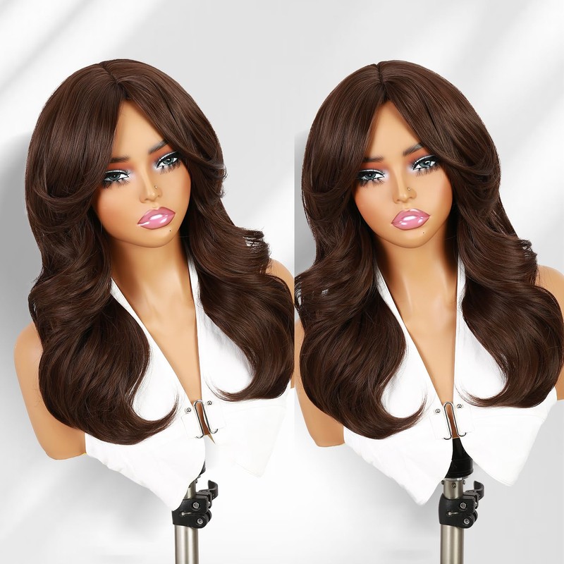 WIGER Layered Realistic Wavy Wigs for Women Natural-looking Synthetic Wigs