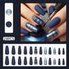 Coffin Shaped Press on Nails Medium Length Fake Nails Dark