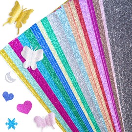VGOODALL Glitter Paper for Crafts, 56 Sheets Colourful Glitter Paper A4 20 Colours 250 g/m² Glitter Card for Crafts and Designing