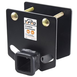TOPTOW 63803 RV Bumper Hitch Receiver 2 inch Adapter Openning 3500 LBS Capacity Fits for 4 inch X 4 inch Square RV Rear Bumpers