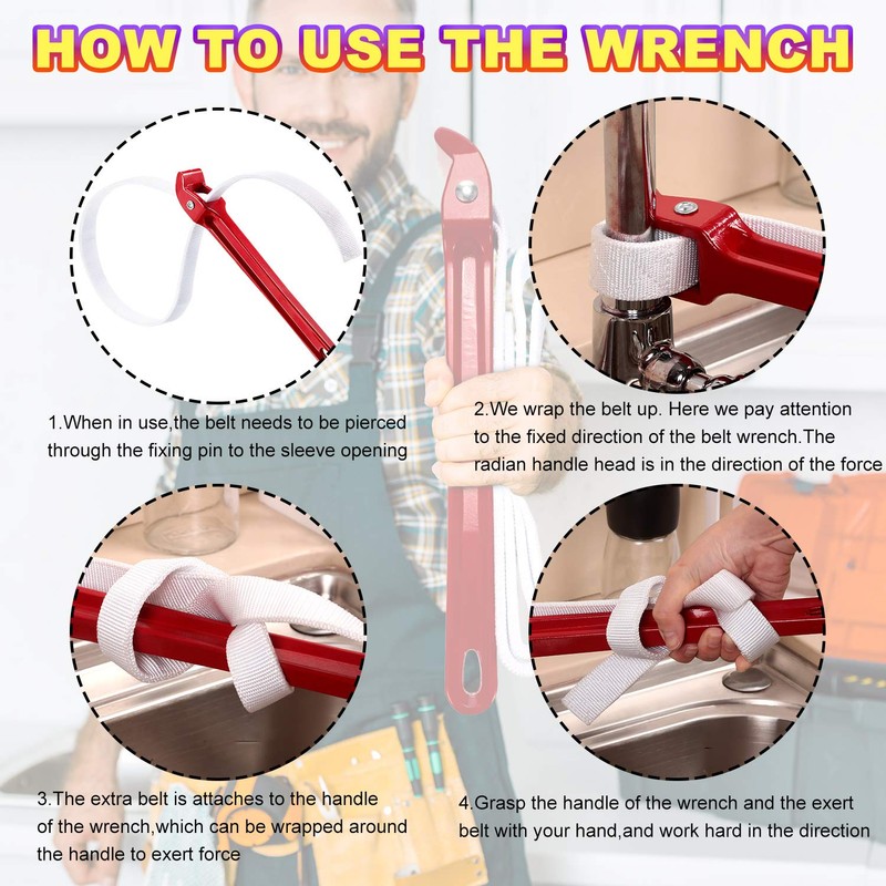 12 Inch Strap Wrench Pipe Nylon Strap Wrench Oil Filter