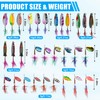 Rooster Bait Tail Spinner Fishing Lures Kit,30pcs Metal Spoon Lures