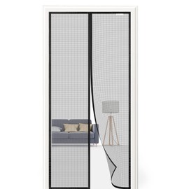 CWEEN CLU Magnetic Fly Screen Door, 130 x 250 cm, Balcony Doors, No Drilling, Black
