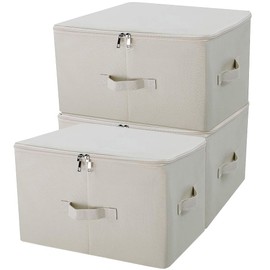 iwill CREATE PRO Collapsible Clothing Storage Organiser Bins, Eco-Friendly Fabric, Rigid Box walls, Clothes/Blankets/Books/Magazines Storing Boxes for Living Room, Bedroom etc. Light Gray, 3pcs