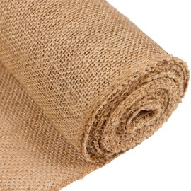 Jute Table Runner Gold Thread Stitched Edges 30cm x 5m for Decoration Wedding Party Crafts