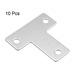 sourcing map Flat T Shape Repair Mending Plate, 43mmx43mm, Stainless Steel Joining Bracket Support Brace, Pack of 10