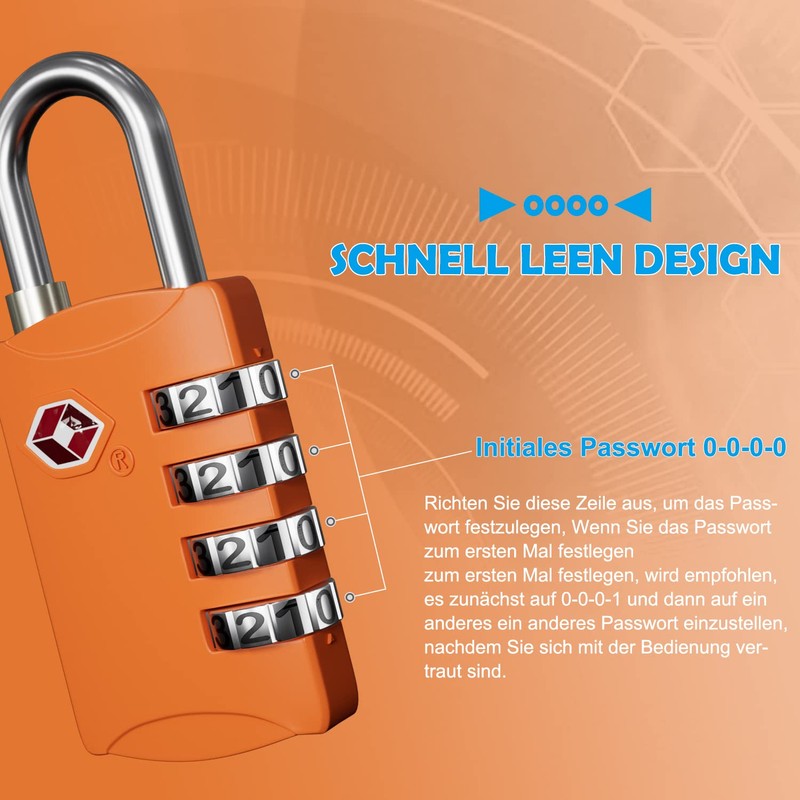 Diyife TSA Luggage Locks, Pack of 2 4-Digit Combination Locks,