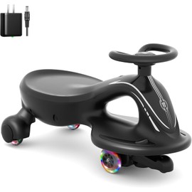 Glaf Electric Wiggle Car Ride On Toys for Kids 3+ Years Old Electric Vehicles for Toddler Boys Girls with Rechargable Battery Powered Pedal Anti-Rollover Wheels with Lights (Pink-6v)