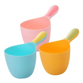 CHILDWEET 3Pcs Bath Rinse Cups Multi Purpose Water Ladles for Bathing Soft Grip Bathroom Water Scoops for Easy Rinsing and Hair Washing