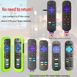 3 Pack Remote Case for Roku, Battery Cover for TCL Smart TV Steaming Stick, Silicone Protective Controller Universal Sleeve Skin Glow in The Dark Green Red and Blue