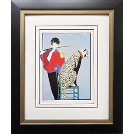 Patrick Nagel"Untitled #54 NEW CUSTOM FRAMED Art Deco Print 16" x 19"