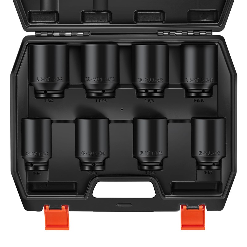 VEVOR Axle Nut Impact Socket Set - 1/2" Drive Deep