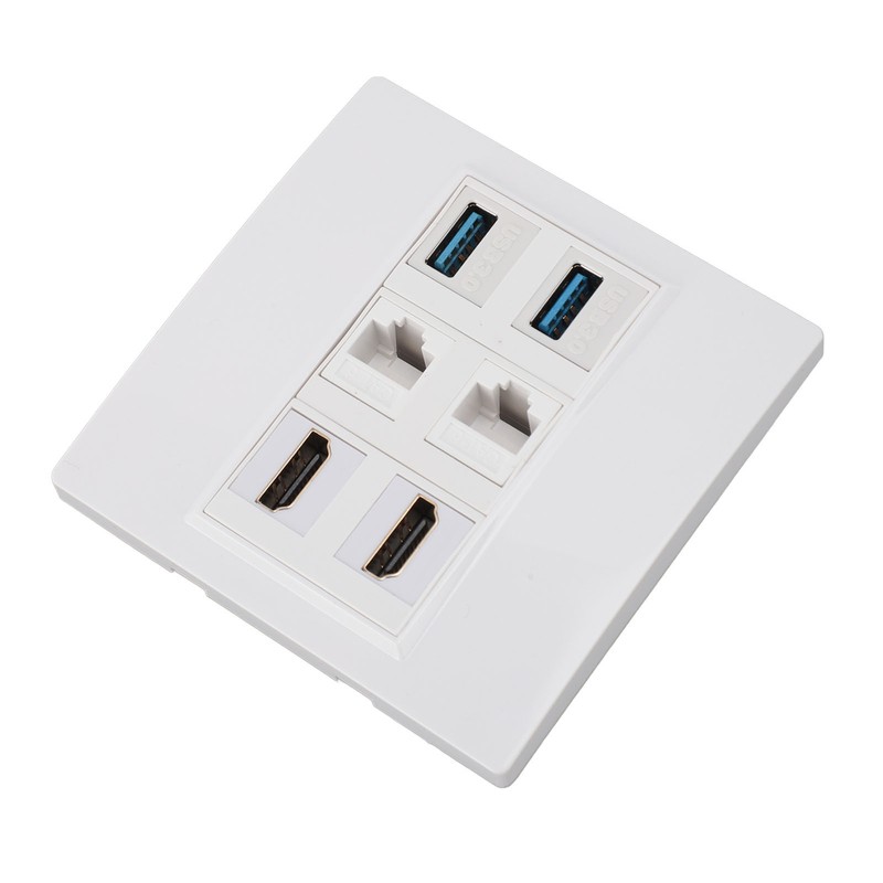 6 Port Multimedia Wall Plate 5Gbps 4K 60HZ HD Multimedia