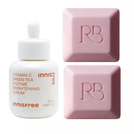 Innisfree 이니스프리 비타C 그린티 엔자임 잡티 토닝 세럼 대용량 50ml + 향기비누 2개 Innisfree Vita C Green Tea Enzyme Spot Toning Serum Large 50ml + Fragrant Soap 2pcs