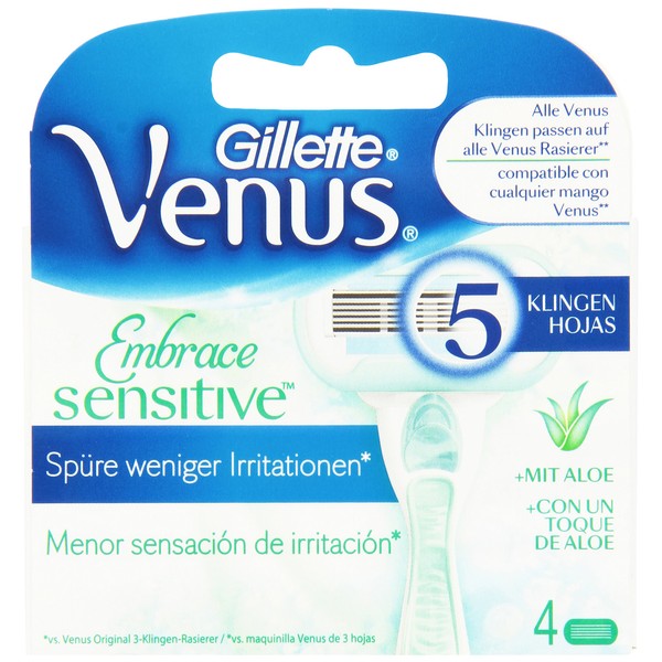 Gillette Venus Embrace Sensitive Razor Blades (Pack of 4)