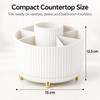 360° Rotating Makeup Organizer for Vanity – Multi-Compartment Cosmetic Storage