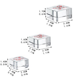 ZEERSHEE - Paquete de 6 bases cuadradas de vidrio para bolas láser 3D, 6 piezas de soportes de vidrio para cristales de resina acrílica para decoración del hogar (1.3 pulgadas/1.1 pulgadas/0.9